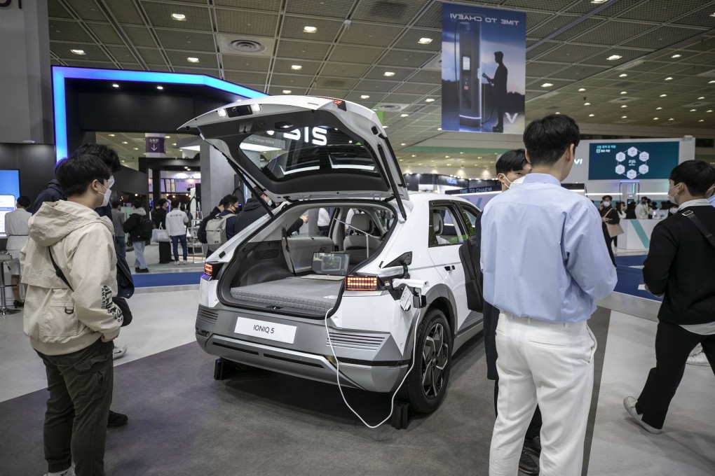 An electric vehicle displayed at the InterBattery exhibition in Seoul, South Korea. Photo: Bloomberg