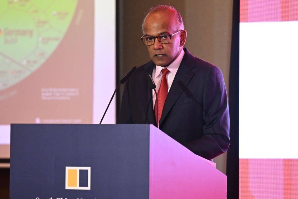 Singapore’s Home Affairs and Law Minister K Shanmugam addresses the SCMP’s China Conference: Southeast Asia 2023 in Singapore last month. Photo: SCMP