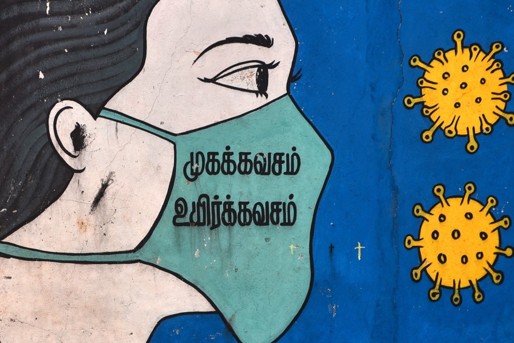 A mural created to raise awareness about the spread of Covid-19, amidst a surge of cases in India. Photo: EPA-EFE