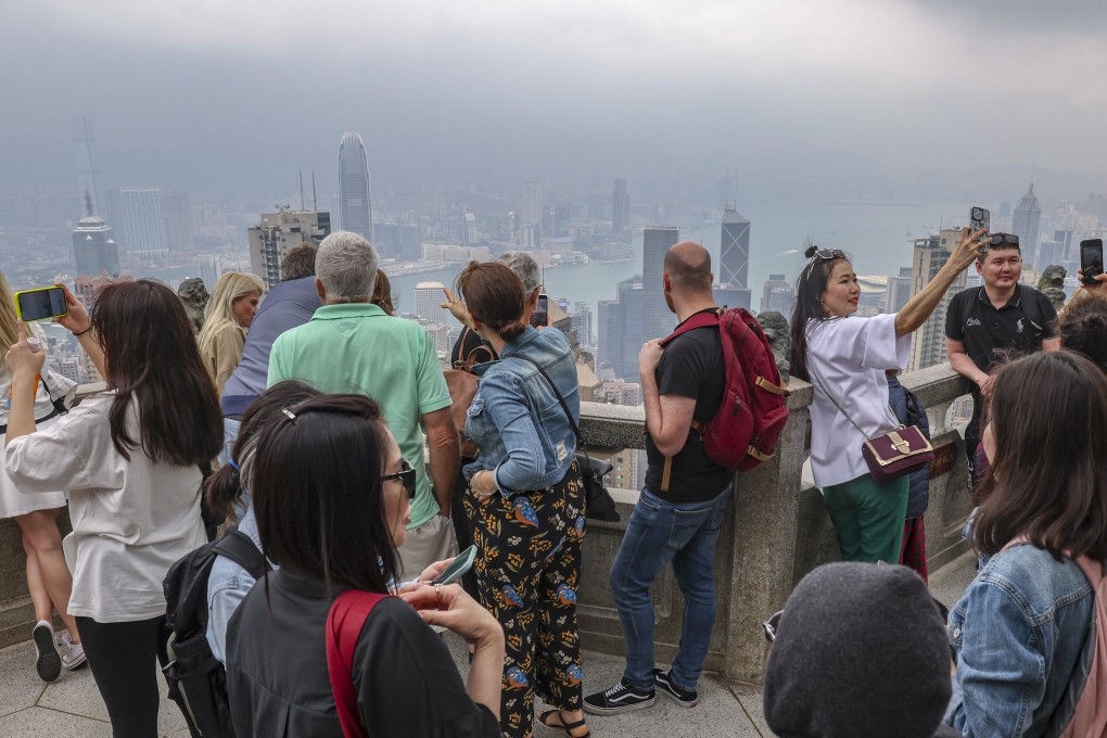 Tourists visit The Peak during the Easter long weekend. Photo: Edmond So