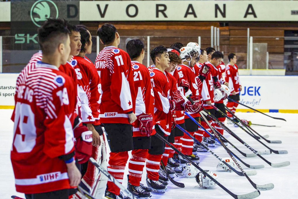 The Hong Kong men’s team at the Ice Hockey World Championship in Sarajevo. Photo: Handout