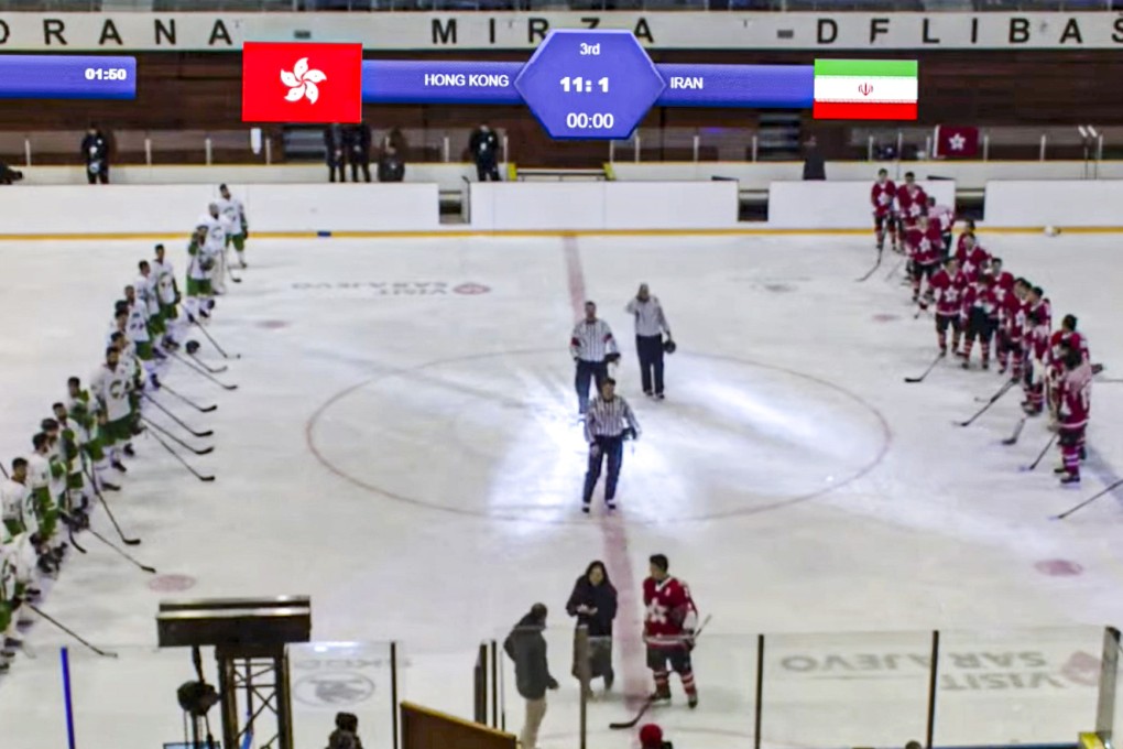 A screen grab from a video of February’s anthem mix-up at the Ice Hockey World Championship. Photo: Handout