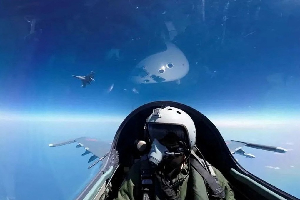 The Eastern Theatre Command air force is reported to have flown “dozens of early warning, reconnaissance, fighter, bombing and interference planes to the target airspace”. Photo: Handout via Reuters