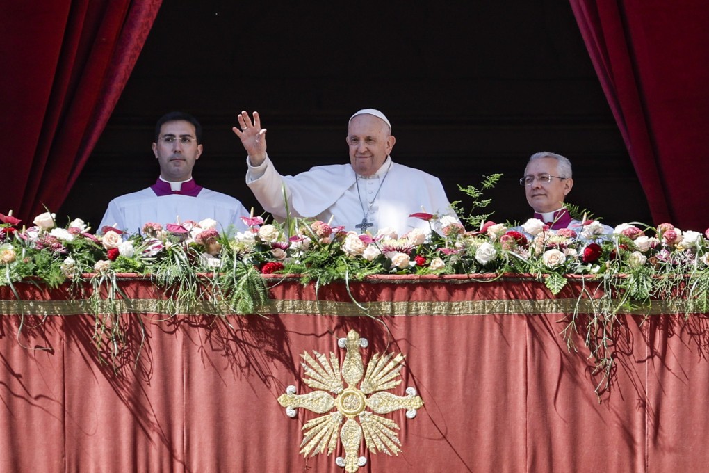 Pope Francis following the Easter Mass on Sunday. Photo: EPA-EFE