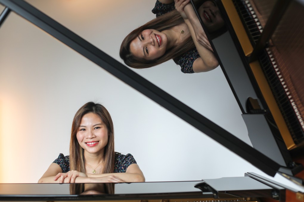 Pianist Rachel Cheung Wai-Ching at the keyboard in her Mid-Levels, Hong Kong home. Her first album, “Reflections”, will be released on April 14. Photo: Xiaomei Chen