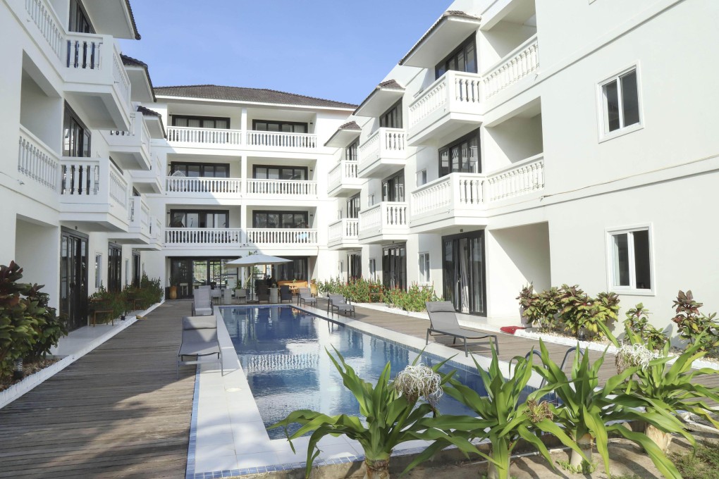 The resort hotel in Cambodia’s southern province of Sihanoukville used by 19 Japanese as a base for phone scams. Photo: Kyodo