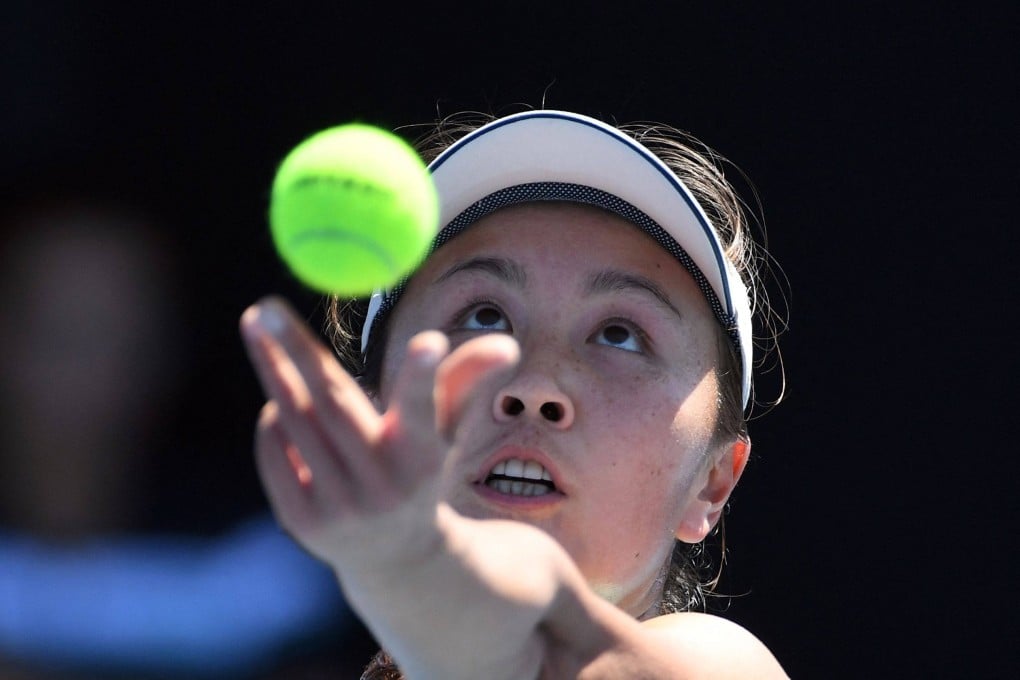 (FILES) China’s Peng Shuai serves during a practice session ahead of the 2019 Australian Open. Photo: AFP