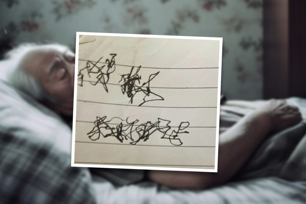Millions of people have been moved to tears on mainland social media after an online sleuth deciphered the scribbled deathbed note of a Chinese man to reveal his first-ever emotional message to his family. Photo: SCMP composite/Xiaohongshu