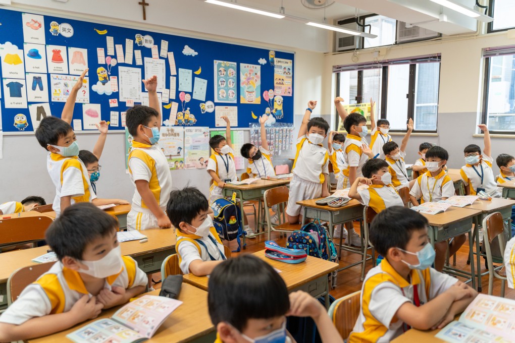 Many Hong Kong children, and their teachers, still wear face masks. Young children’s speech development and social skills have suffered from remote lessons and teachers wearing masks and, now they are back in classrooms, some struggle to cope. An NGO is helping. Photo: Just Feel