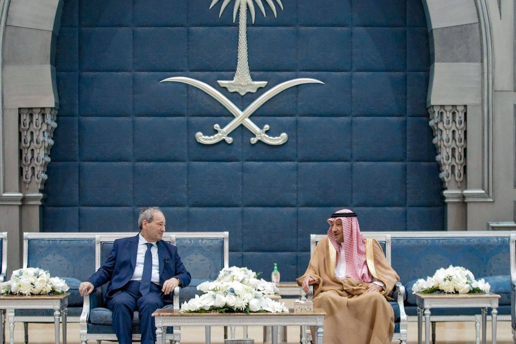 Syrian Foreign Minister Faisal Mekdad meets Saudi Deputy Foreign Minister Walid al-Khuraiji in Jeddah. Photo: AFP