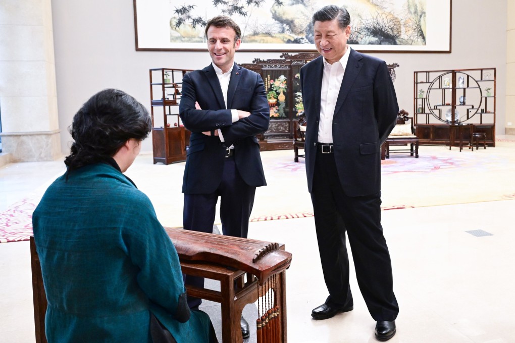 Chinese President Xi Jinping and French President Emmanuel Macron in Beijing. Photo: EPA-EFE