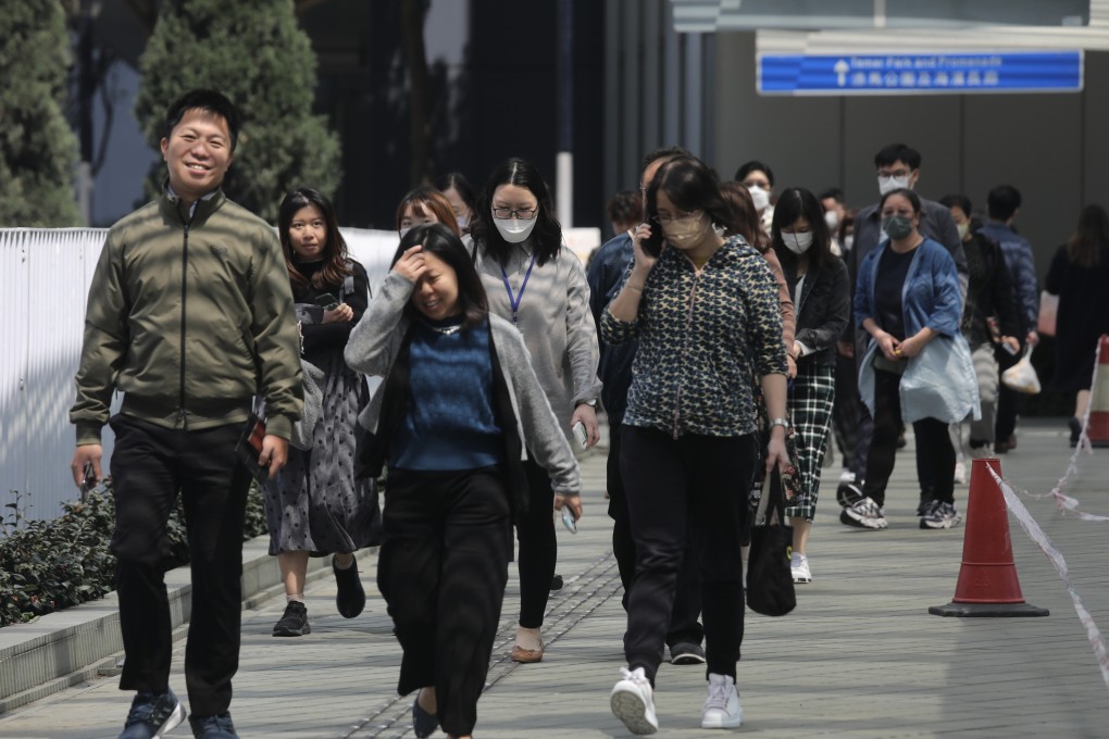 Government workers in Admiralty. Concern has been raised after 3,734 government employees resigned in 2021-22, up from 1,863 the previous financial year. Photo: Xiaomei Chen