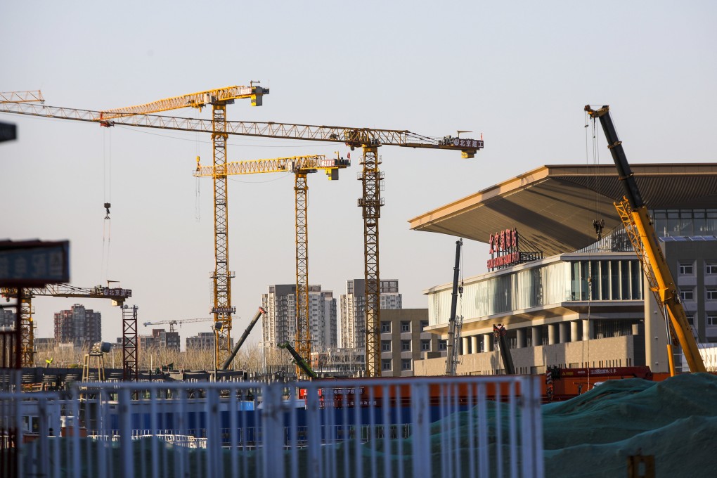View of a construction site in front of Chaoyang Railway Station in Beijing, March 27, 2023. Photo: EPA-EFE