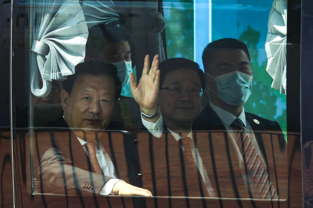 Xia Baolong, HKMAO chief, arrives at Legco. Photo: May Tse