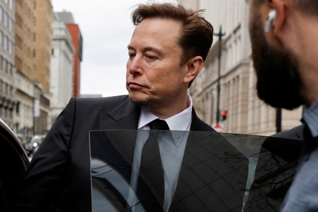 Tesla CEO Elon Musk leaves the company’s local office in Washington in January. Photo: Reuters