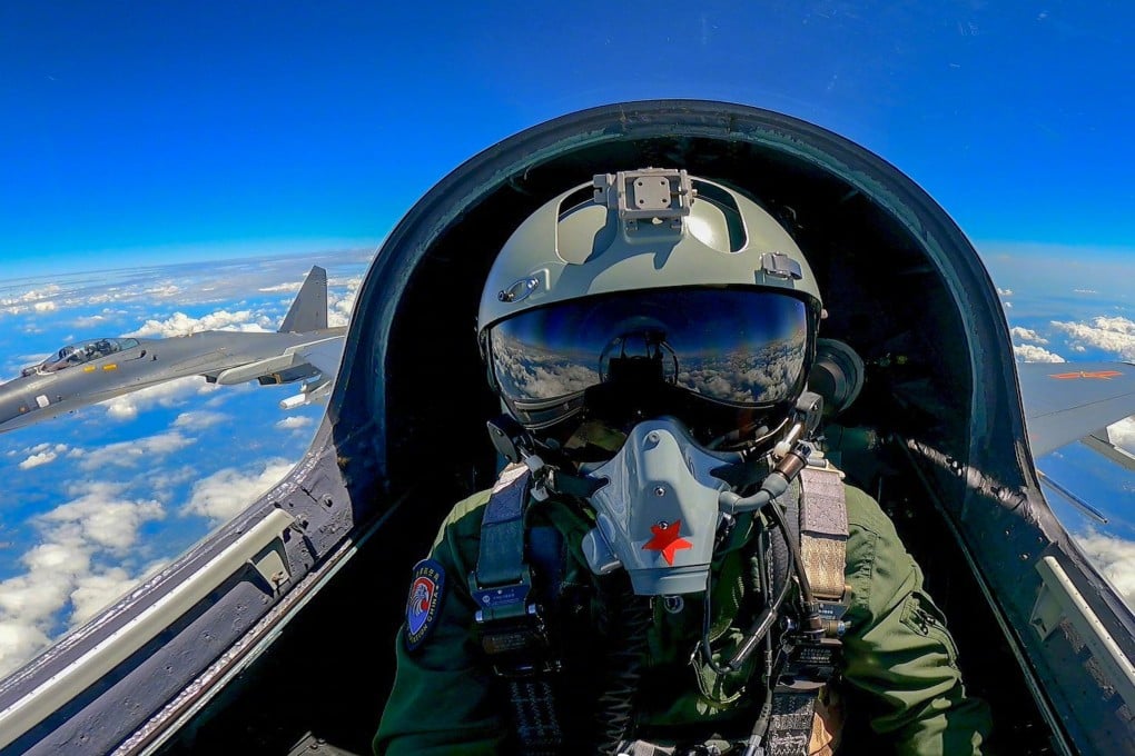 A PLA pilot pictured during the recent Taiwan Strait exercise. Photo: Handout