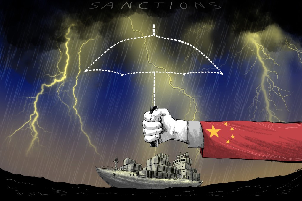 With sanctions on Russia following the Ukraine war encompassing the provision of financial services, including insurance, China needs to plug a gap in its maritime insurance. Illustration: Lau Ka-kuen