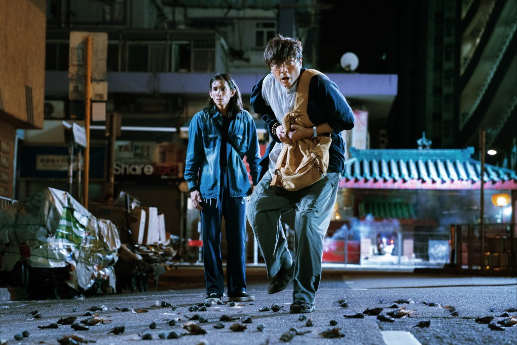 Lokman Yeung as delivery boy Siu Tung (left) and Lam Ka-tung as fortune teller The Master in a still from “Mad Fate” (category IIB, Cantonese), directed by Soi Cheang.