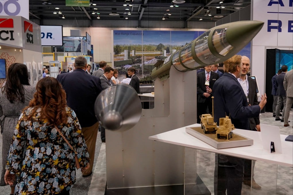 Lockheed Martin missiles on display at an event in Alabama, US, in March. Photo: Reuters
