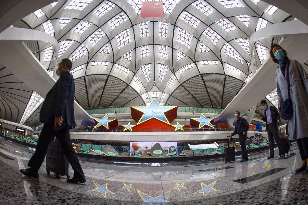 The head of travel unit Fliggy is to report directly to Alibaba’s CEO amid restructuring. Pictured is the interior of Beijing Daxing International Airport. Photo: EPA-EFE