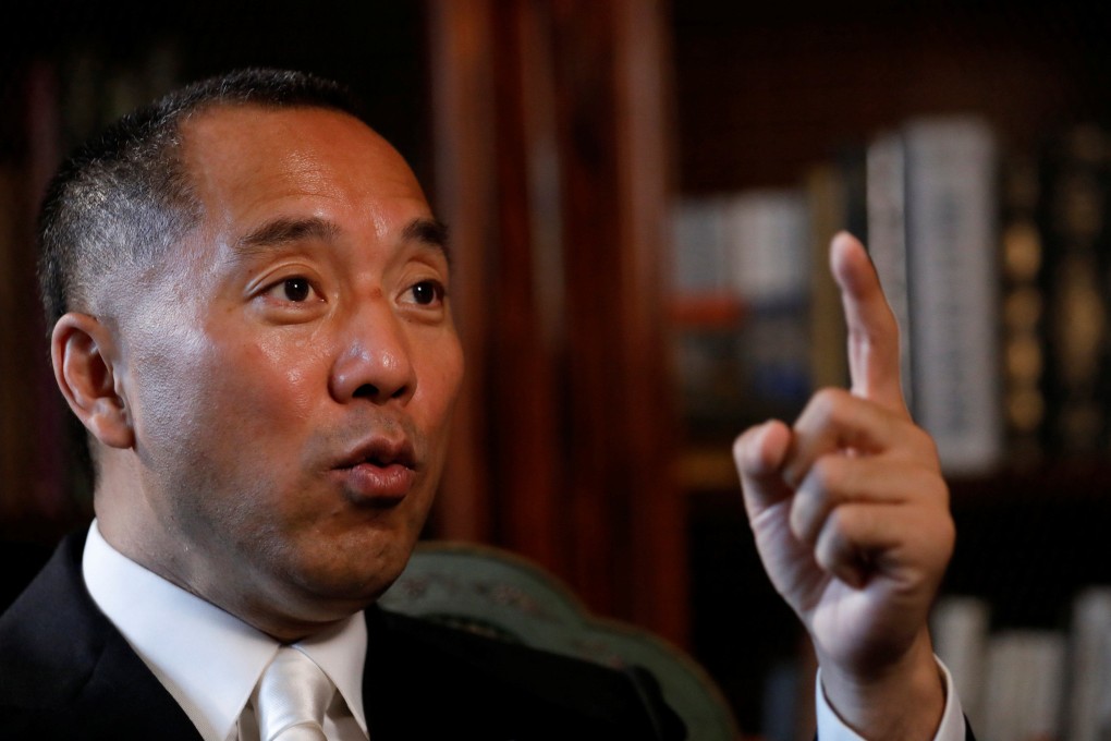 Businessman Guo Wengui speaks during an interview in New York in April 2017. Photo: Reuters