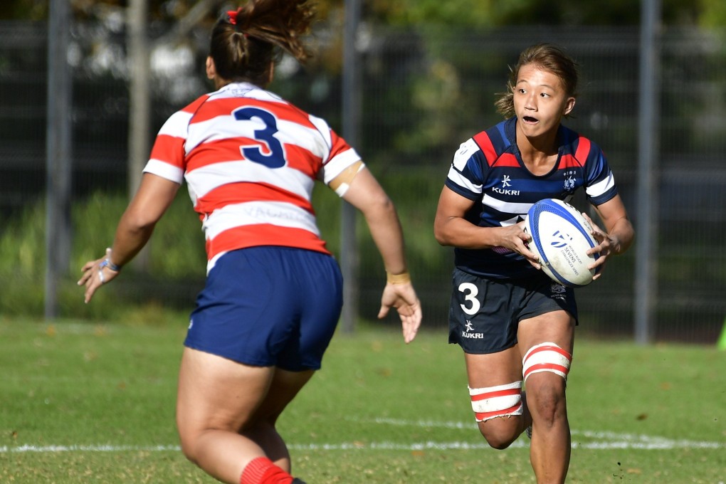 Maggie Au Yeung Sin-yi carries against Paraguay at the HSBC World Rugby Sevens Challenger Series tournament in Stellenbosch. Photo: Handout