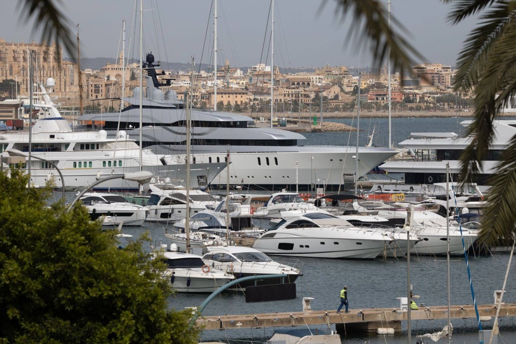 The Tango superyacht in Palma, Mallorca, Spain, belonging to Russian billionaire Viktor Vekselberg. Photo: Bloomberg