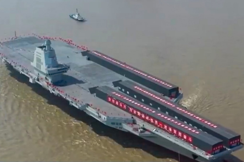 The Fujian is China’s third aircraft carrier. Photo: CCTV
