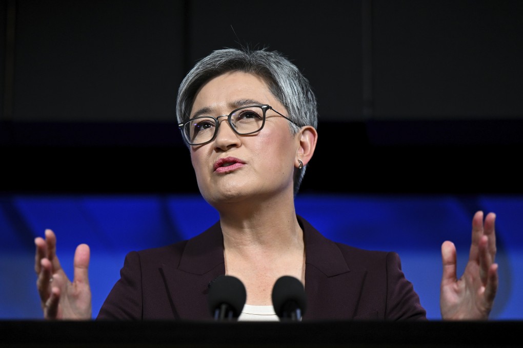 Australian Foreign Minister Penny Wong addresses the National Press Club in Canberra. Photo: AP