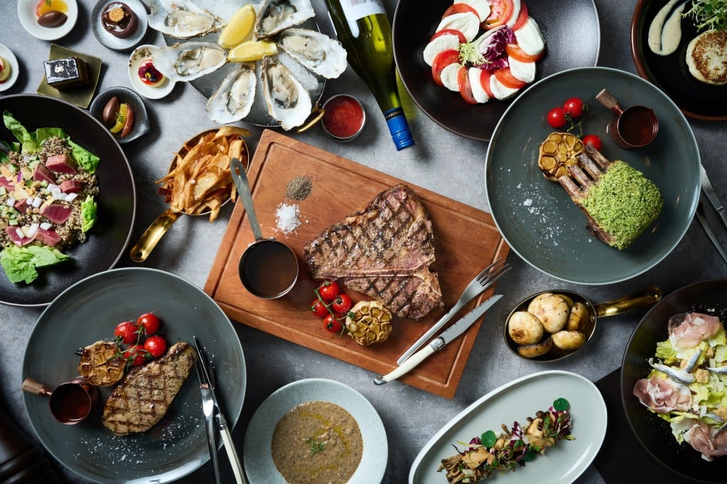 Steak and other dishes at Carver, a steakhouse in Causeway Bay that’s on our list of new restaurants, bars and cafes to visit in Hong Kong in May 2023. Photo: Carver