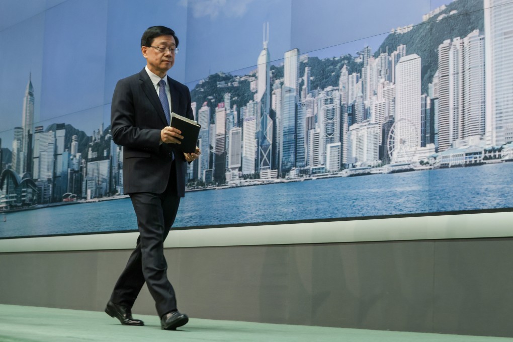 Chief Executive John Lee Ka-chiu, seen on Tuesday, has said he “will not allow district councils to be the platform to promote Hong Kong independence or anything which is against the Basic Law”. Photo: May Tse