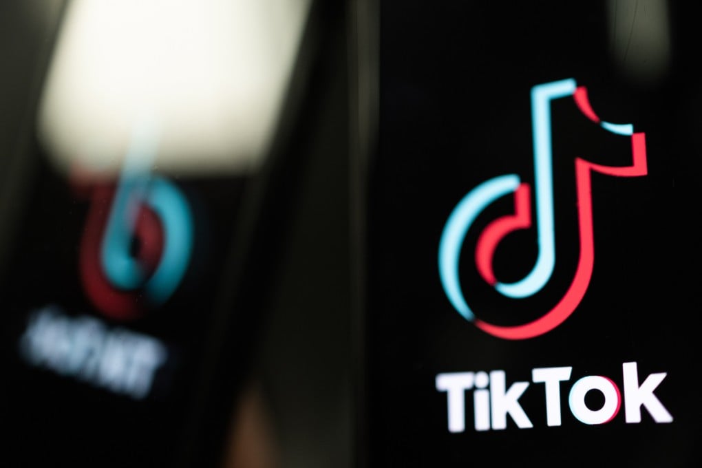 The TikTok logo is displayed on an iPhone screen in London on February 28, 2023. Photo: TNS