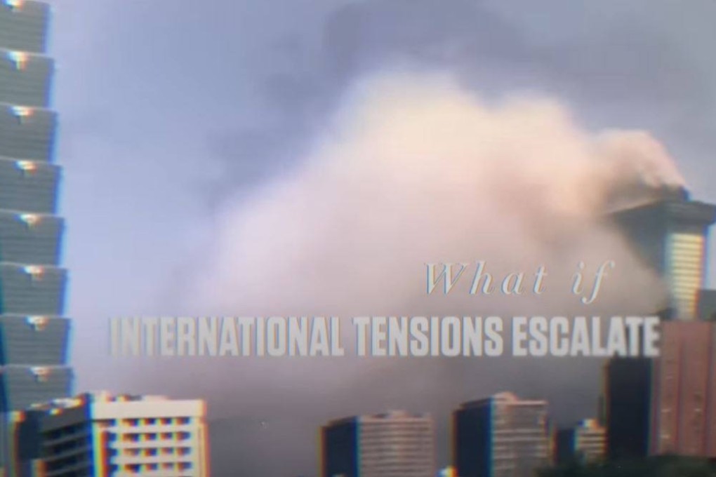 The Republican Party ad shows realistic-looking, but fake, images of Taipei’s signature skyscraper collapsing. Photo: YouTube/GOP