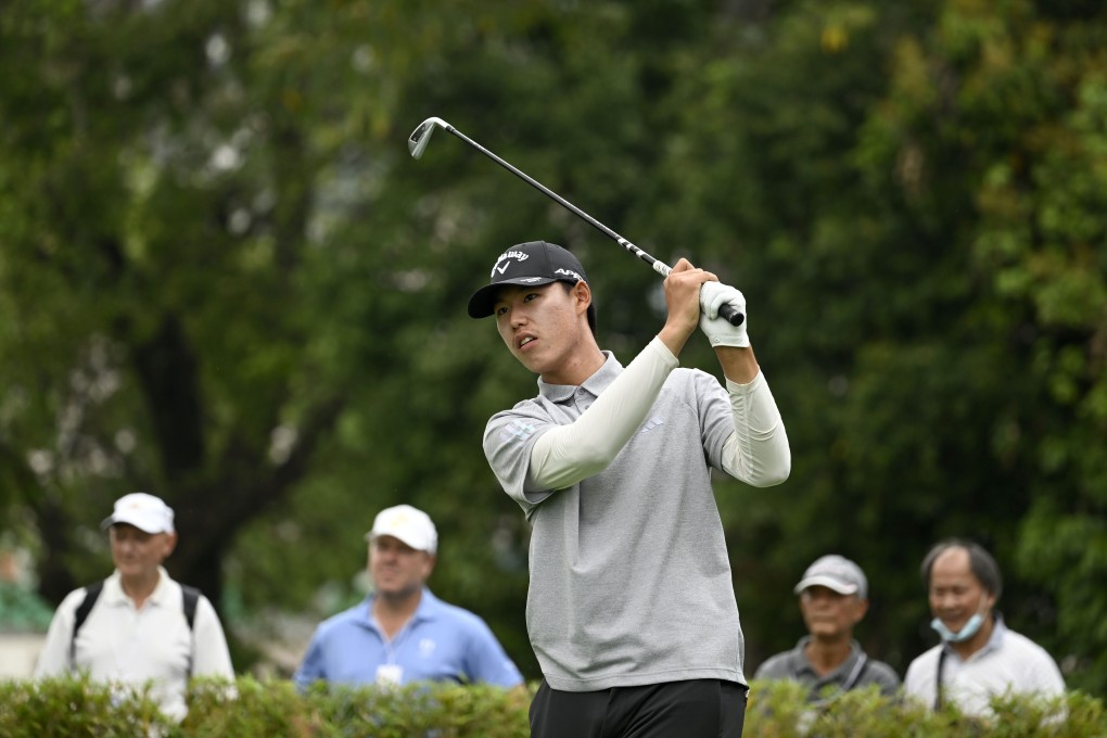 Chinese amateur Ding Wenyi in action during the second round of the World City Championship at Hong Kong Golf Club. Photo: Asian Tour.