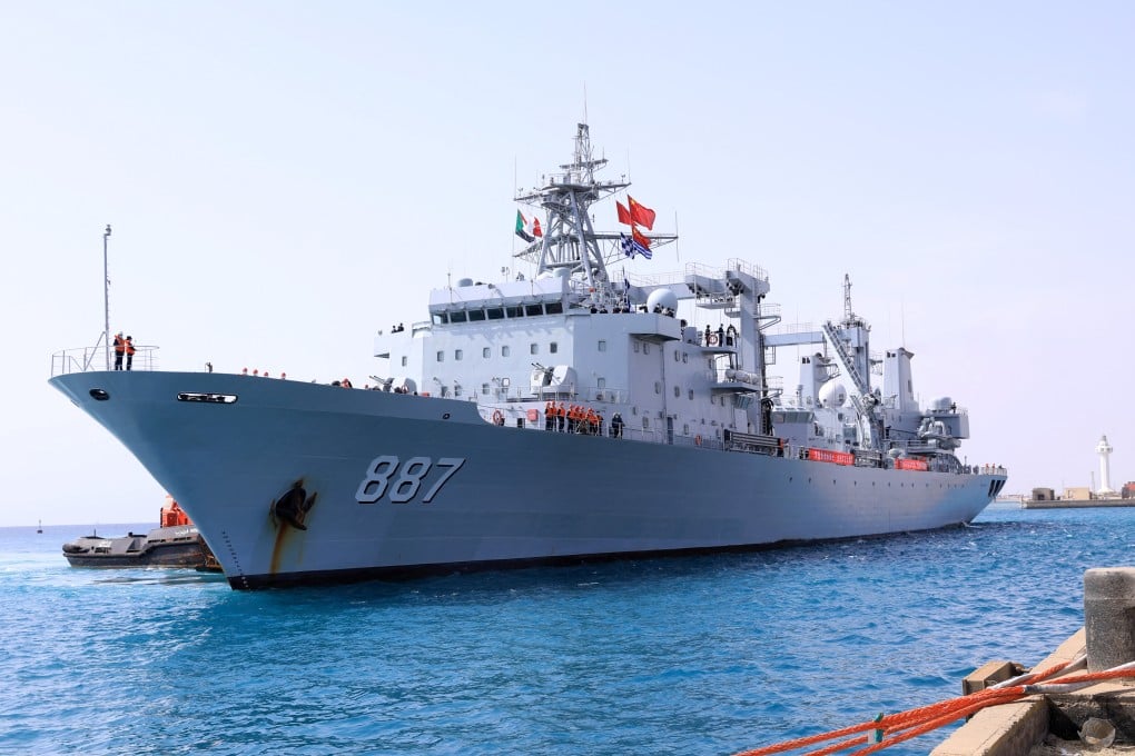 A Chinese People’s Liberation Army (PLA) navy supply ship. The US is concerned that China may be building PLA sites in the Middle East. Photo: via Reuters