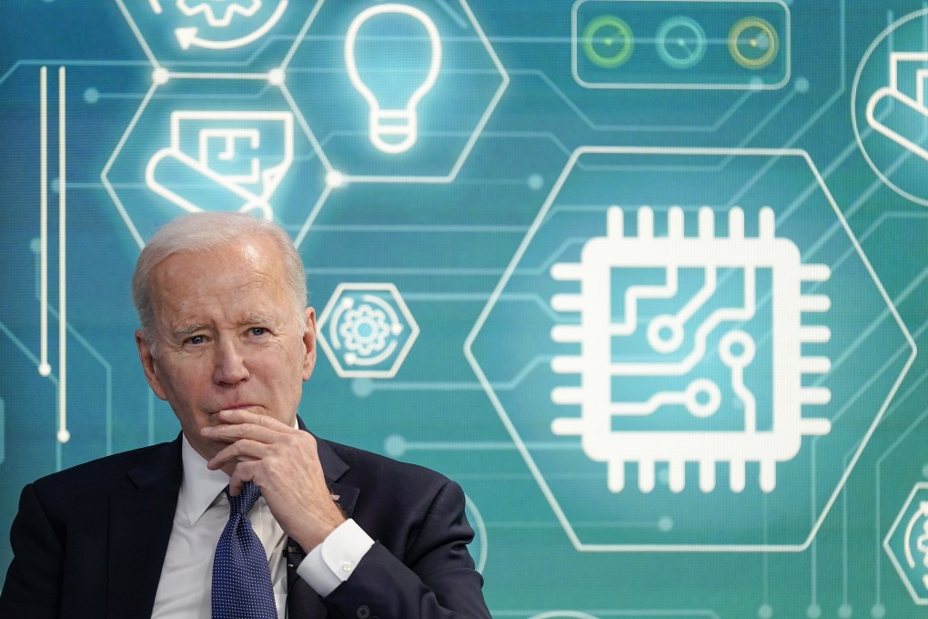 US President Joe Biden attends an event to support legislation that would encourage domestic manufacturing and strengthen supply chains for computer chips in the South Court Auditorium on the White House campus on March 9, 2022, in Washington. Photo: AP