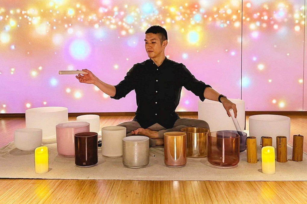 Music is known to alter our mood, but now it is also being used as a healing therapy. Above: Malbert Lee uses singing bowls infused with gemstones, crystal and minerals for a sound healing session. Photo: Instagram/@malbertlee