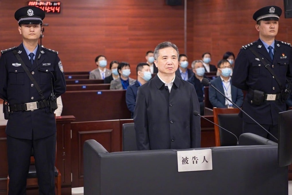 The former party boss of China’s e-commerce hub Hangzhou appears in court on Thursday to face corruptions charges. Photo: CCTV