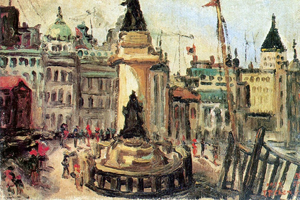 “The Bund/Waitan” (1932) by Tan Teng-pho. The Taiwanese artist is most famously known for his paintings of Shanghai that offer a strangely depopulated, traffic-free, urban calm. Photo: Getty Images