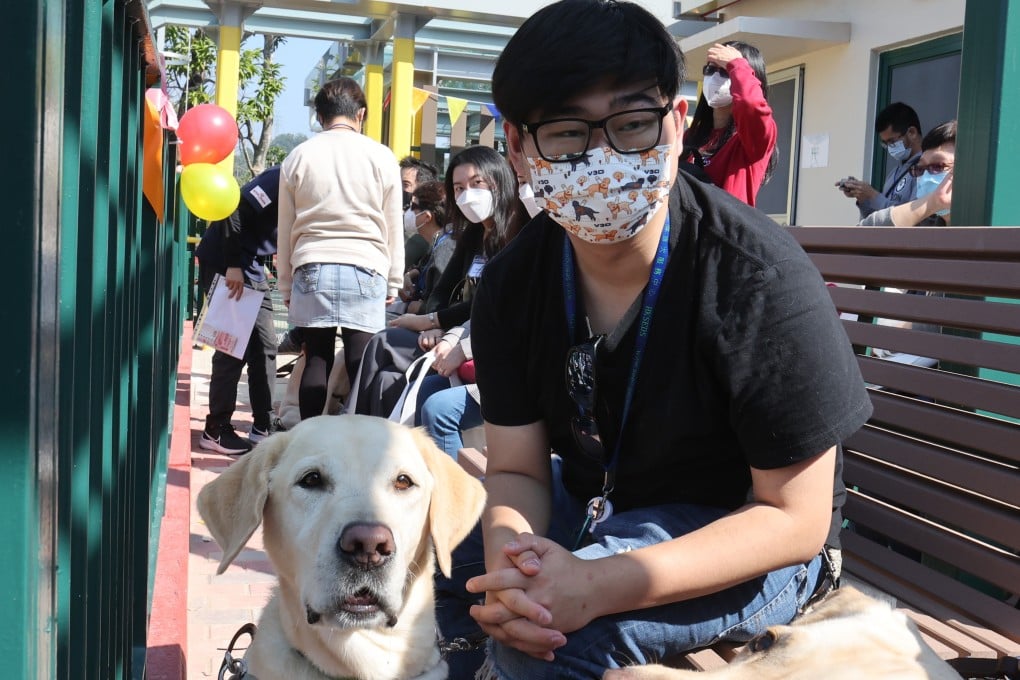 Guide dog Dor Dor and owner Mario Tam Ho-Chung attended the recent opening of Hong Kong Seeing Eye Dog Training School. Photo: SCMP/ Edmond So