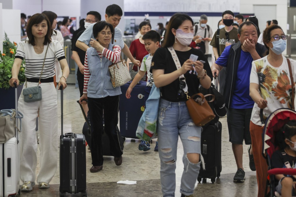 Travellers from mainland China arrive at Hong Kong’s High Speed Rail Station in West Kowloon on the first day of golden week. Photo: SCMP/ Yik Yeung-man