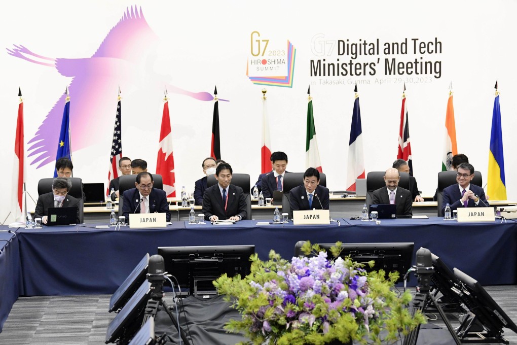 The first day of a two-day meeting of the Group of Seven digital and technology ministers in Takasaki, Gunma Prefecture, eastern Japan. Photo: Kyodo