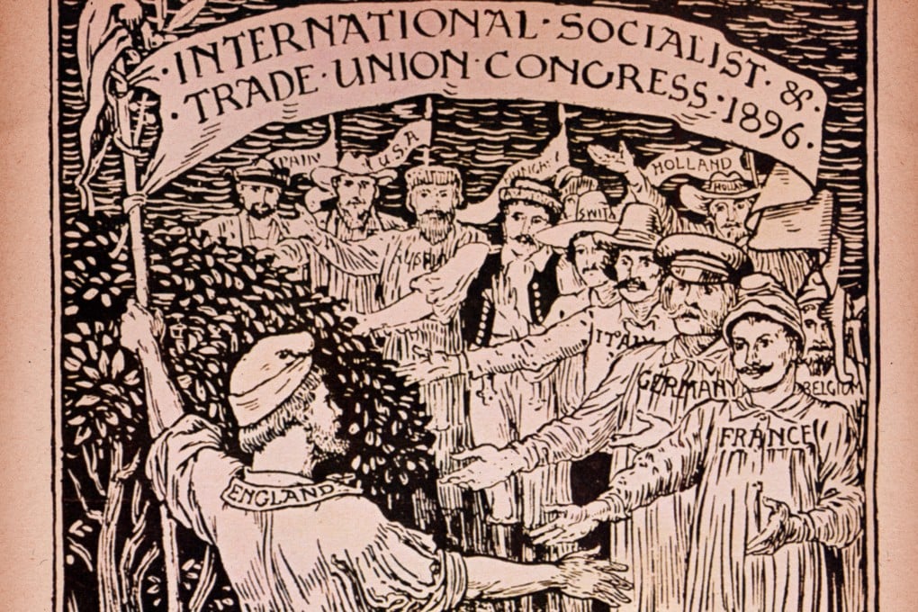 A poster by Walter Crane for the International Socialist Trade Union Congress 1896. Labour movements arose in 19th century Europe and North America, two centuries after organised labour emerged in imperial China. Photo: Getty Images