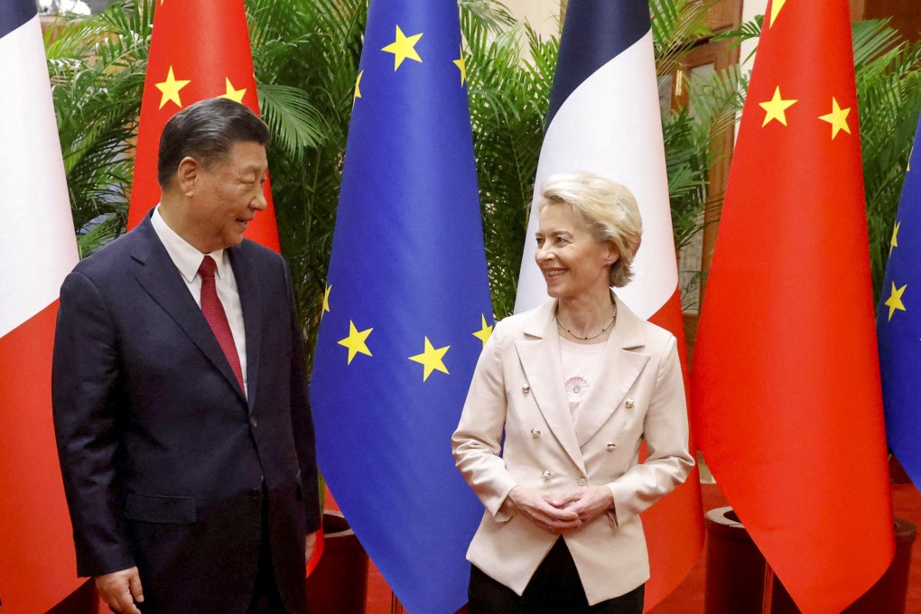 Ursula von der Leyen, president of the European Commission, with Chinese President Xi Jinping in Beijing. Photo: Reuters