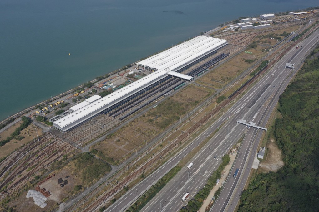 An aerial shot of MTR Corp’s Oyster Bay depot on Lantau Island. Photo: Sam Tsang
