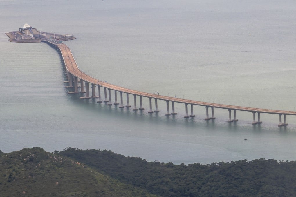 A portion of the mega bridge linking Hong Kong with mainland China. From July 1, city residents can drive up north using the crossing. Photo: Jelly Tse