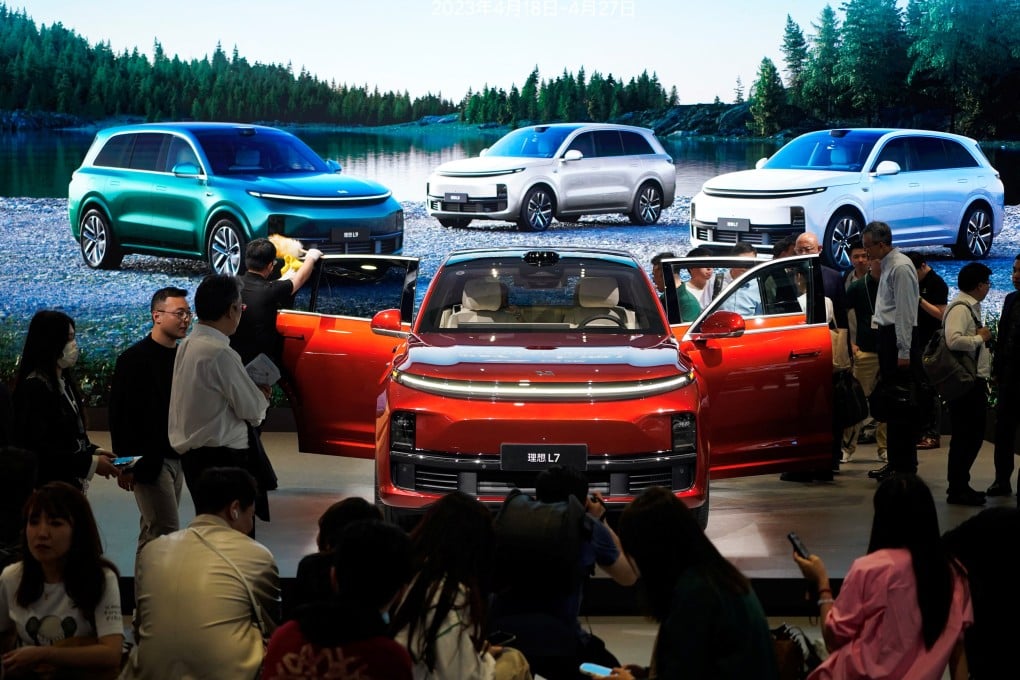 A Li L7 electric SUV on display at the Shanghai Auto Show on April 18, 2023. Photo: Reuters