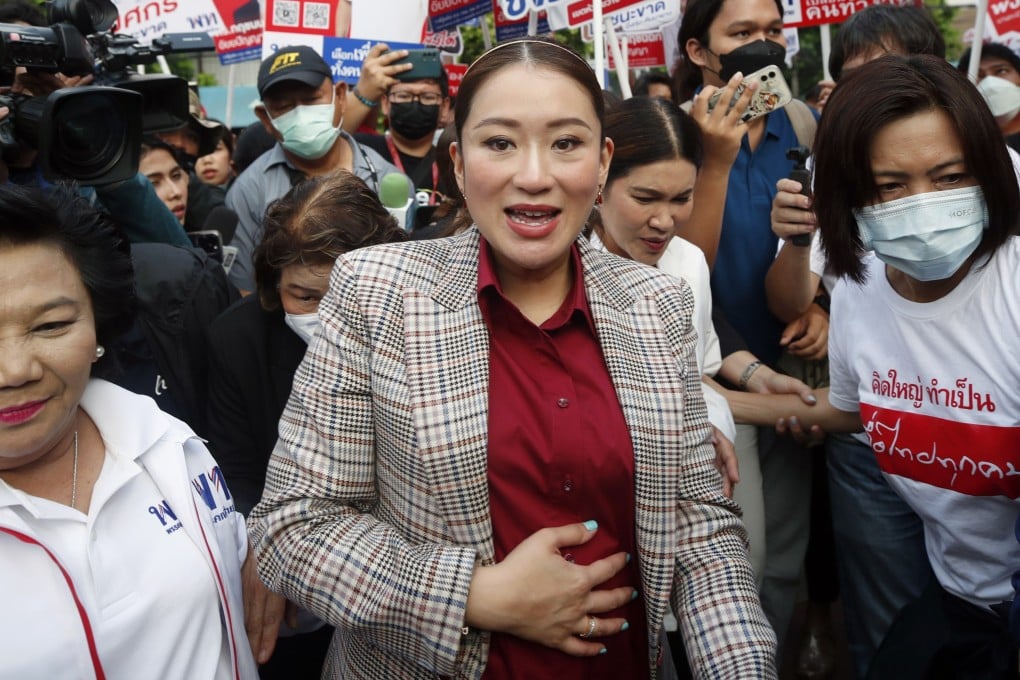 Paetongtarn Shinawatra pictured on the campaign trail last month. The 36-year-old continued to vigorously promote her family’s Pheu Thai Party late into her pregnancy. Photo: EPA-EFE