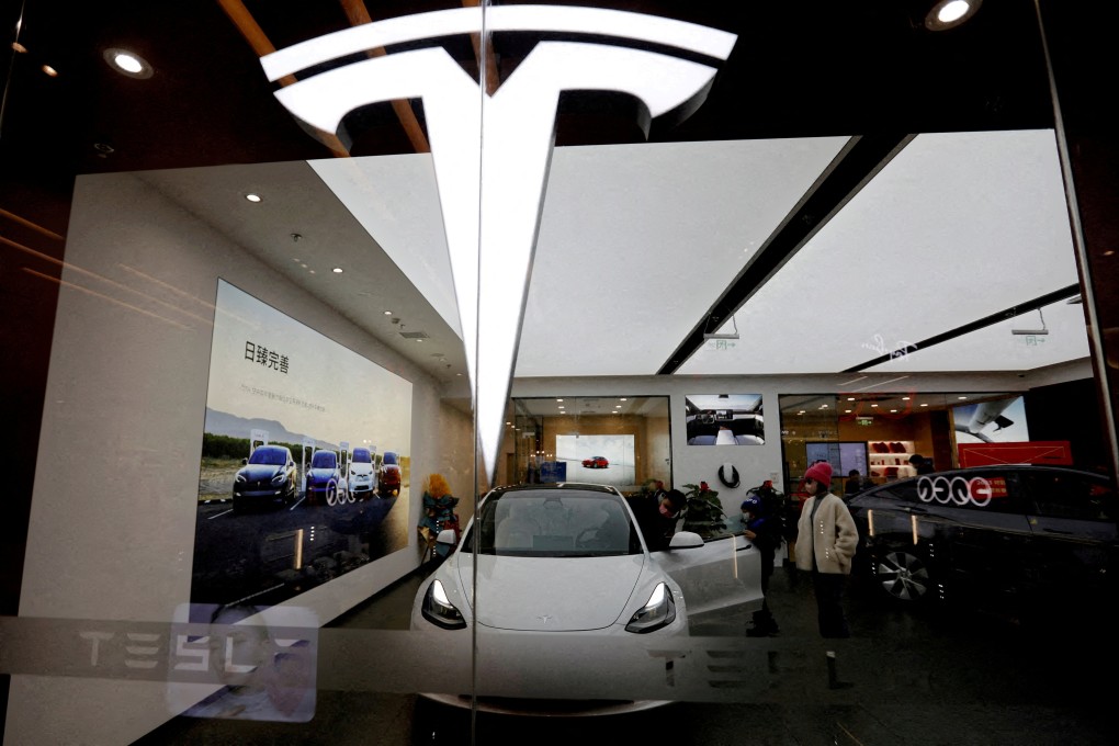 A Tesla showroom in Beijing. Photo: Reuters