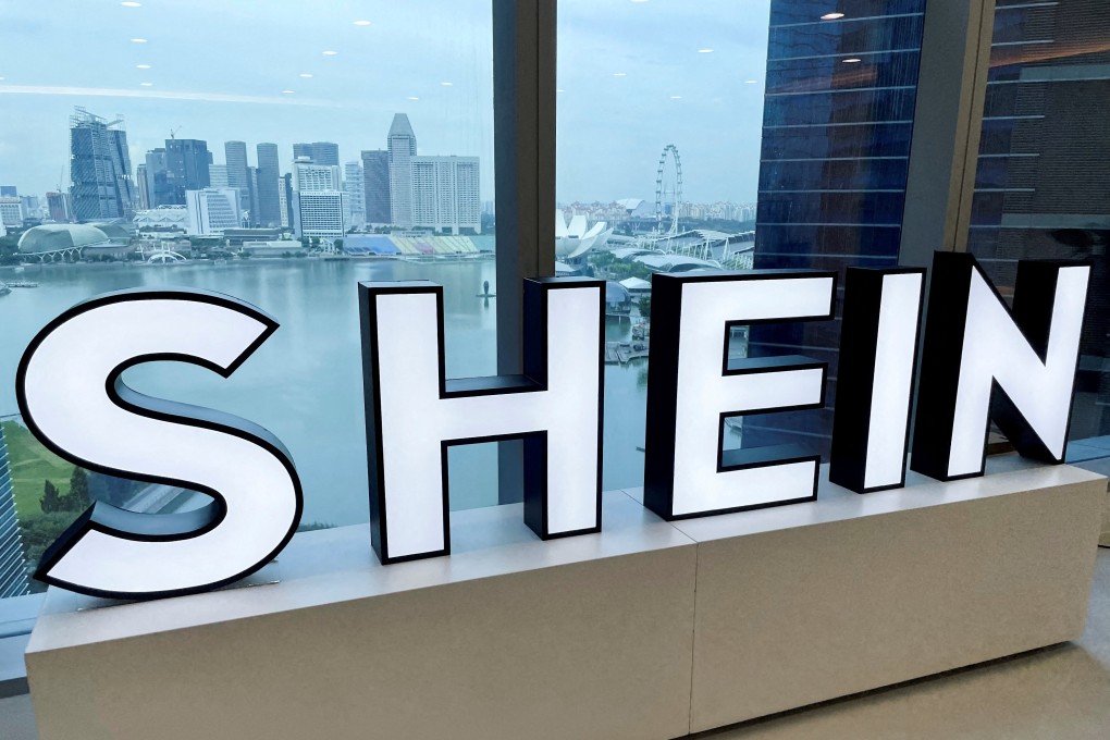 A Shein logo is pictured at the company’s office in the central business district of Singapore. Photo: Reuters